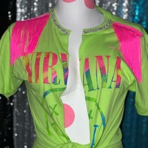 Reworked Graphic Nirvana Bling T shirt.
